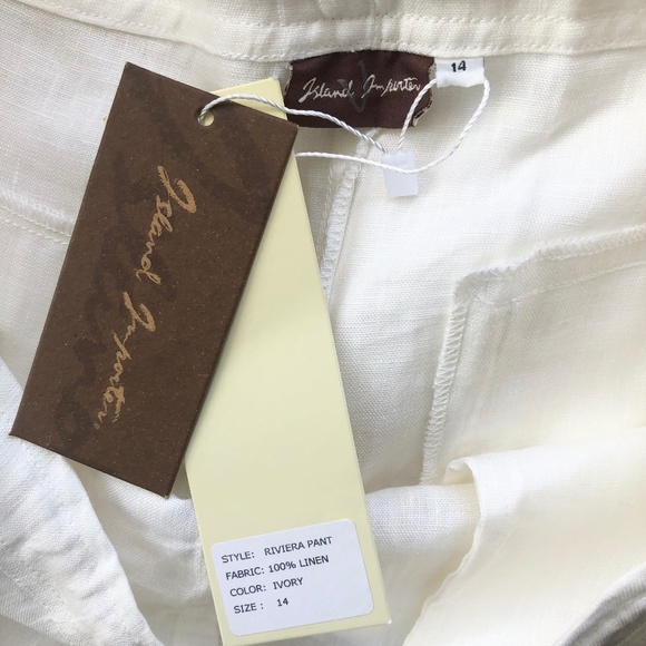 Island Importer Boys Size 14 Linen Pants in Ivory NWT - Picture 3 of 3